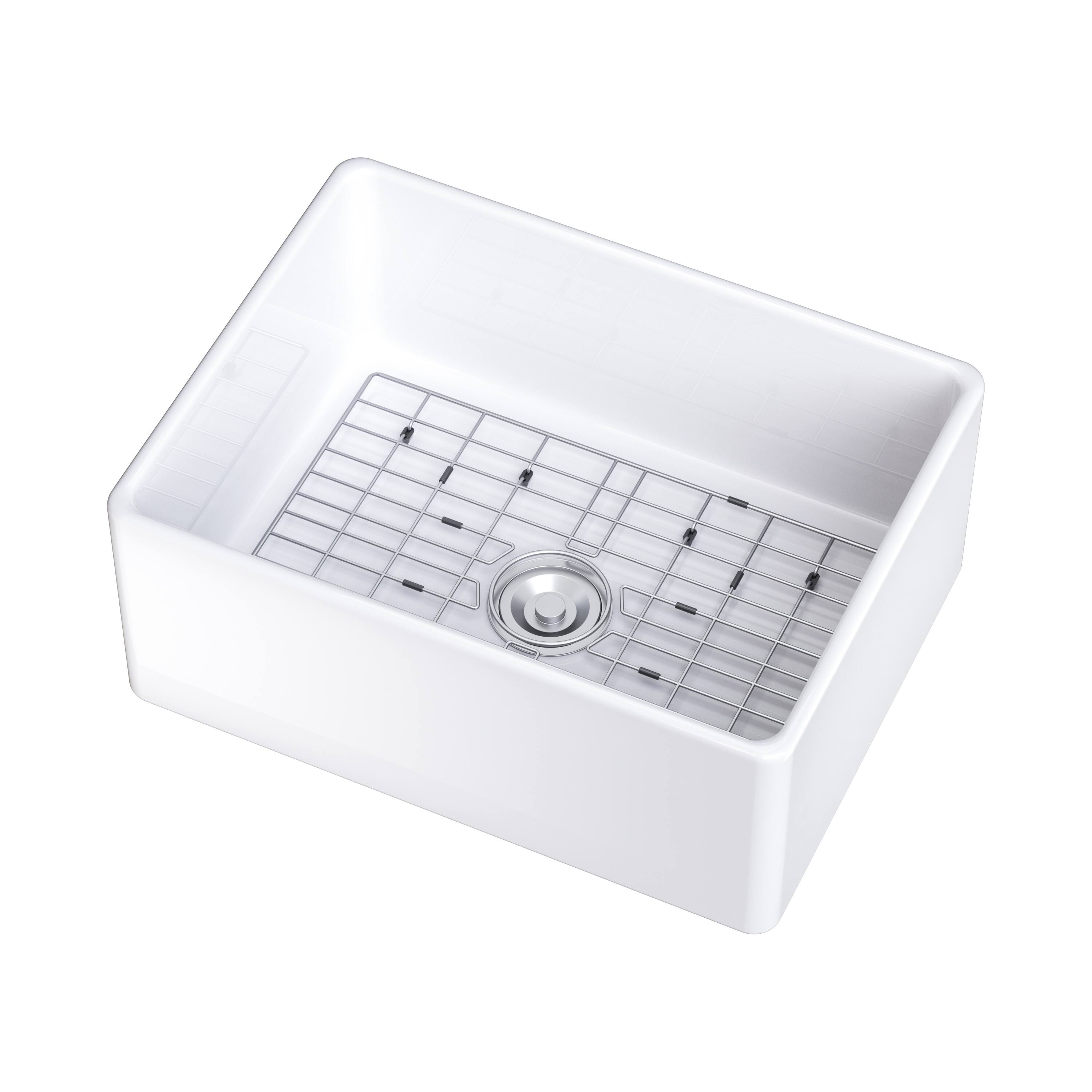 24" L X 18" W Farmhouse Kitchen Sink with Sink Grid & Basket Strainer Bed Bath & Beyond 40181164